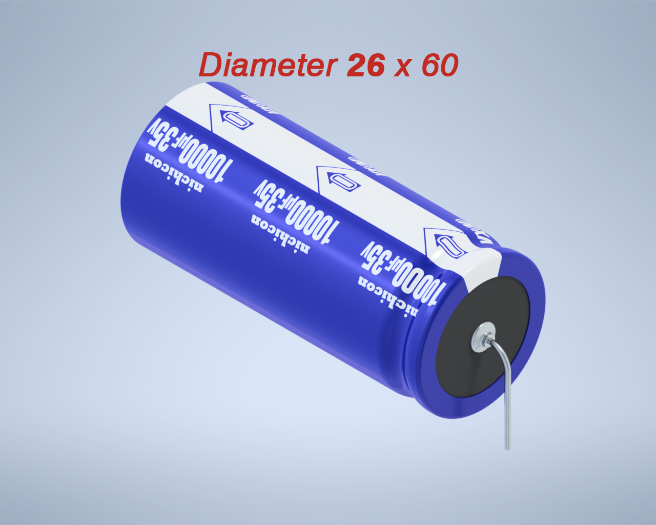 铝制轴向电解电容器。VX系列10000ufx35v。26x60mm。10000uf35v。电解镍镉电池